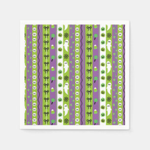 Green Purple Halloween Pattern Napkins