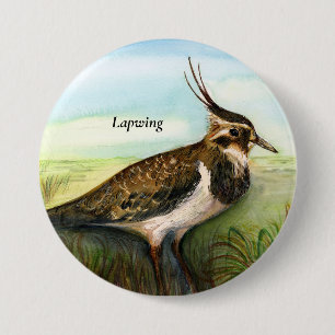 Green Purple Lapwing Bird Watercolor 7.5 Cm Round Badge