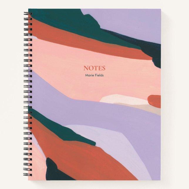 Green Purple Orange | Modern Abstract Art Notebook (Front)