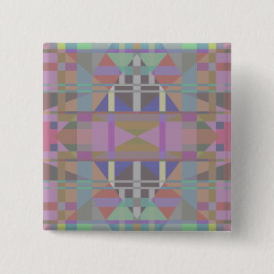 Green Purple Pink Geometric 15 Cm Square Badge