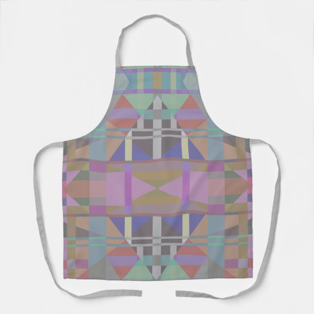 Green Purple Pink Geometric Apron (Front)