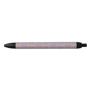 Green Purple Pink Geometric Black Ink Pen