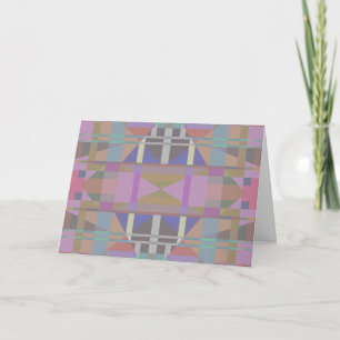 Green Purple Pink Geometric Card