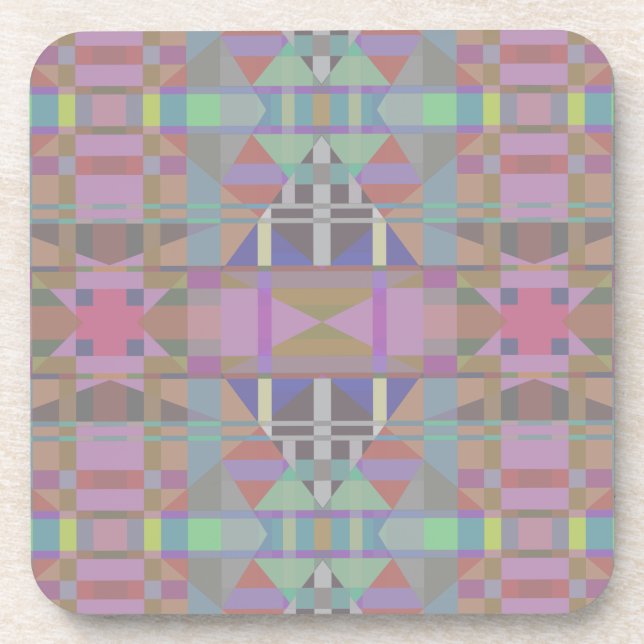 Green Purple Pink Geometric Coaster (Front)