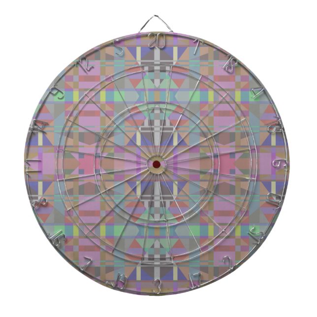 Green Purple Pink Geometric Dartboard (Front)