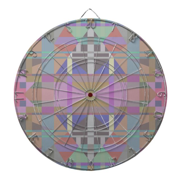 Green Purple Pink Geometric Dartboard (Front)