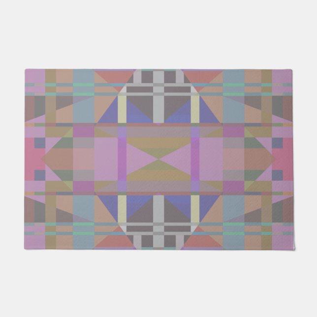 Green Purple Pink Geometric Doormat (Front)