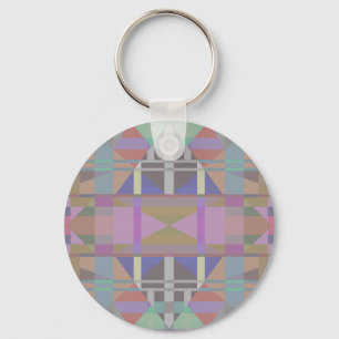Green Purple Pink Geometric Key Ring