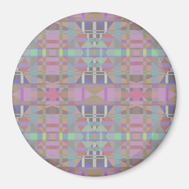 Green Purple Pink Geometric Magnet (Front)