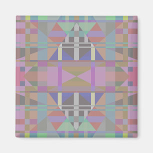 Green Purple Pink Geometric Magnet