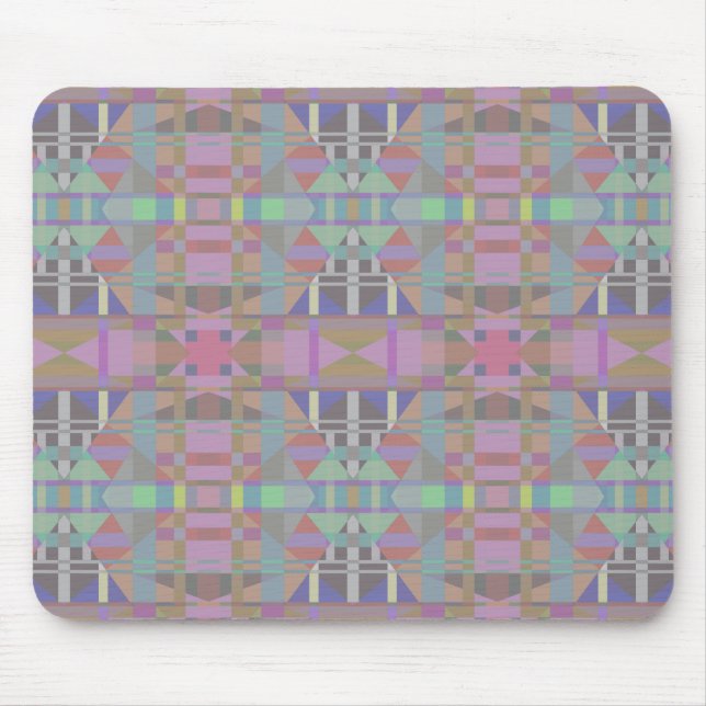 Green Purple Pink Geometric Mouse Mat (Front)