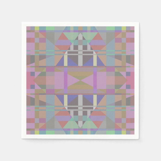 Green Purple Pink Geometric Napkin (Front)