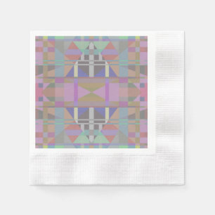 Green Purple Pink Geometric Paper Napkin