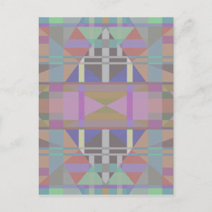 Green Purple Pink Geometric Postcard