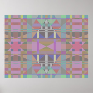 Green Purple Pink Geometric Poster