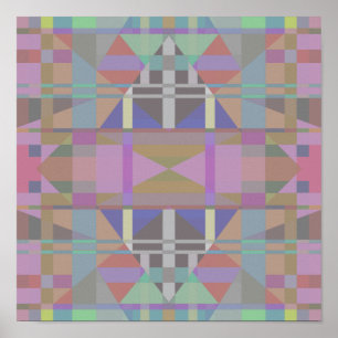 Green Purple Pink Geometric Poster