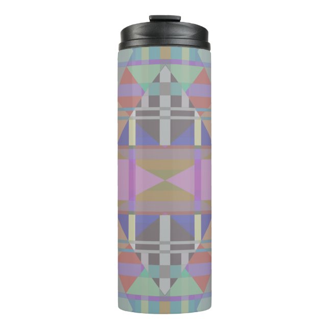 Green Purple Pink Geometric Thermal Tumbler (Front)