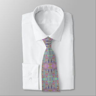 Green Purple Pink Geometric Tie