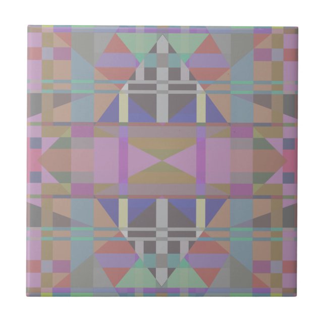 Green Purple Pink Geometric Tile (Front)