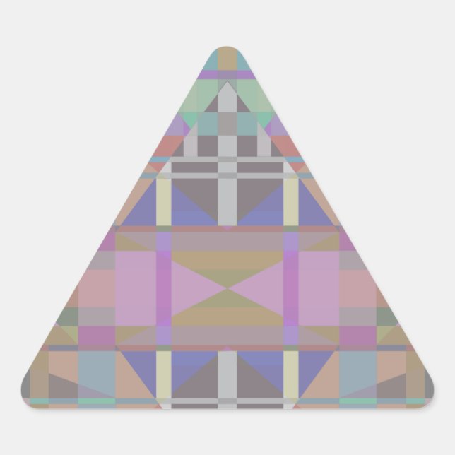 Green Purple Pink Geometric Triangle Sticker (Front)