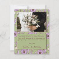 Green Purple Retro Y2K Funky Hippie Flower Pattern