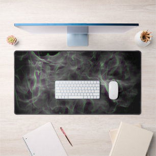 Green Purple Smoke and Flames Abstract Art Mat