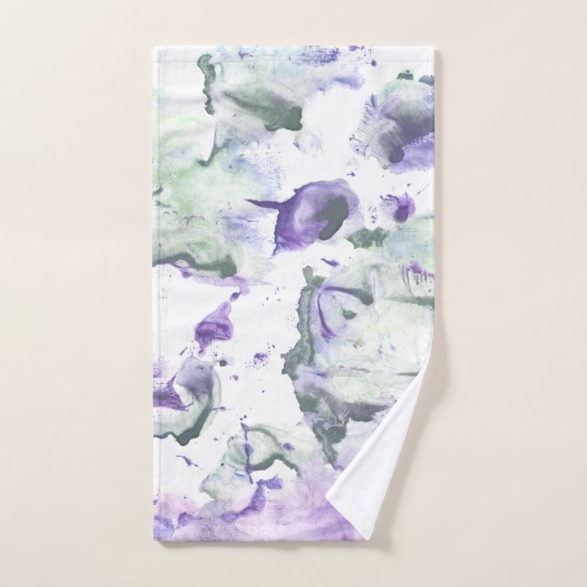 Green purple stains hand towel (Hand Towel)