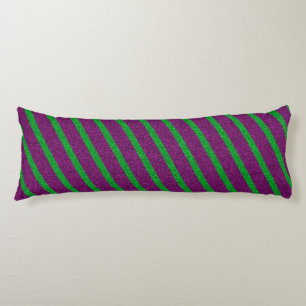 Green & Purple Stripes Glitter Body Cushion