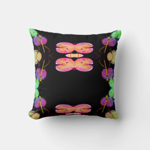 green purple teal dragonfly, pattern pillow