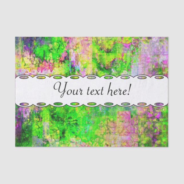 Green purple texture tissue paper (Front)