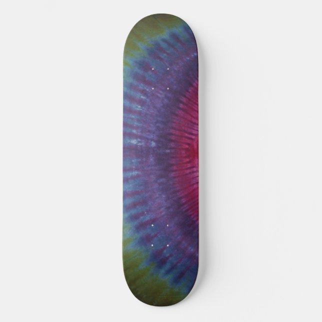 Green & Purple Tie Dye Skateboard (Front)