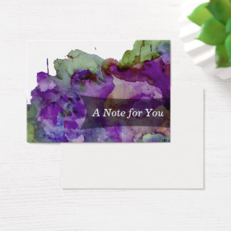 Green/Purple Watercolor Paint Splatter Notes 2