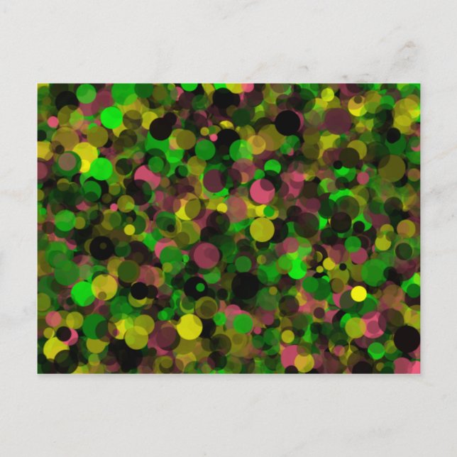 Green Purple Yellow Dot Postcard (Front)