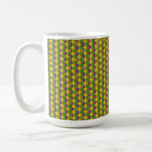 GREEN PURPLE YELLOW MARDI GRAS FLEUR DI LIS COFFEE MUG