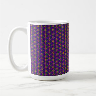 GREEN PURPLE YELLOW MARDI GRAS FLEUR DI LIS COFFEE MUG