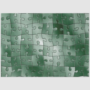green puzzle pieces tissue paper