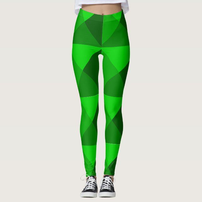 Green Pyramids  Leggings (Front)