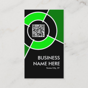 green QR code and logo target Business Card
