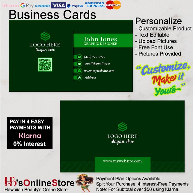 Green QR Code Business Cards 22 Pack of 100 (Green QR Code Business Cards 22 Pack of 100.)