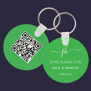 Green QR Code Promotional Business Key Ring