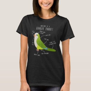 Green Quaker Parrot Anatomy, Cute Funny Pet Monk B T-Shirt