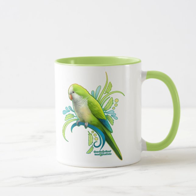 Green Quaker Parrot Mug (Right)