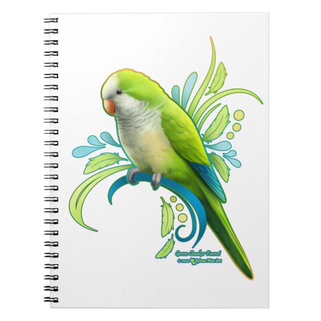 Green Quaker Parrot Notebook (Front)