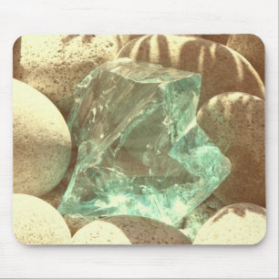 Green quartz and stone nature rock mineral mouse mat
