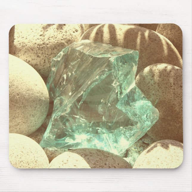 Green quartz and stone nature rock mineral mouse mat (Front)