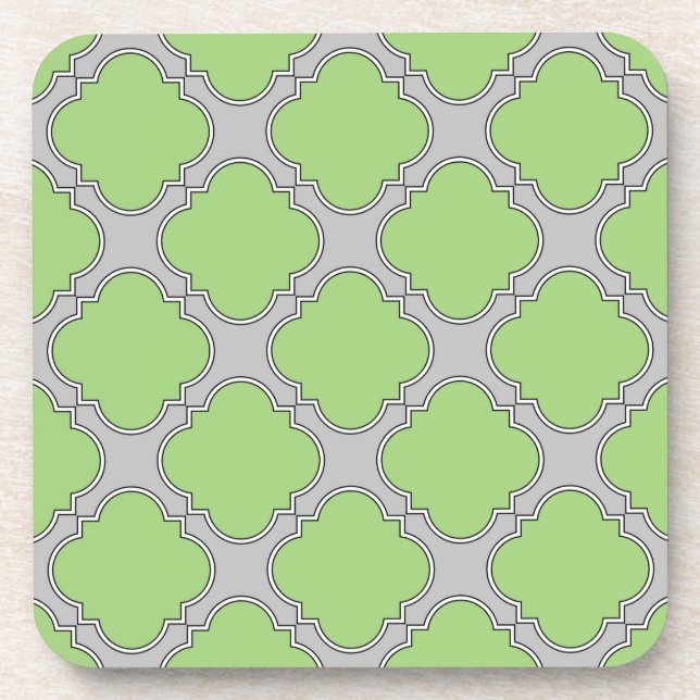 Green Quatrefoil Coaster (Front)