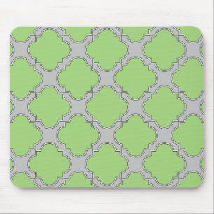 Green Quatrefoil Mouse Mat
