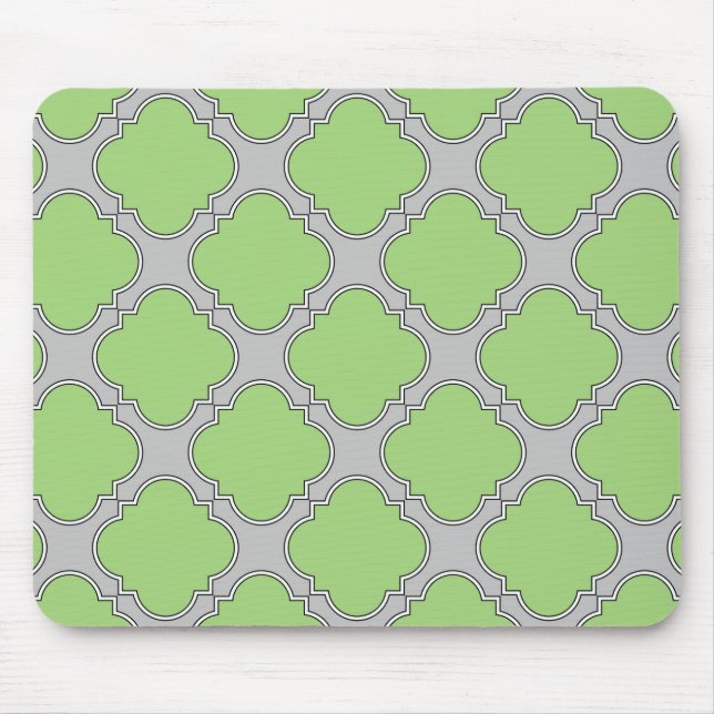 Green Quatrefoil Mouse Mat (Front)
