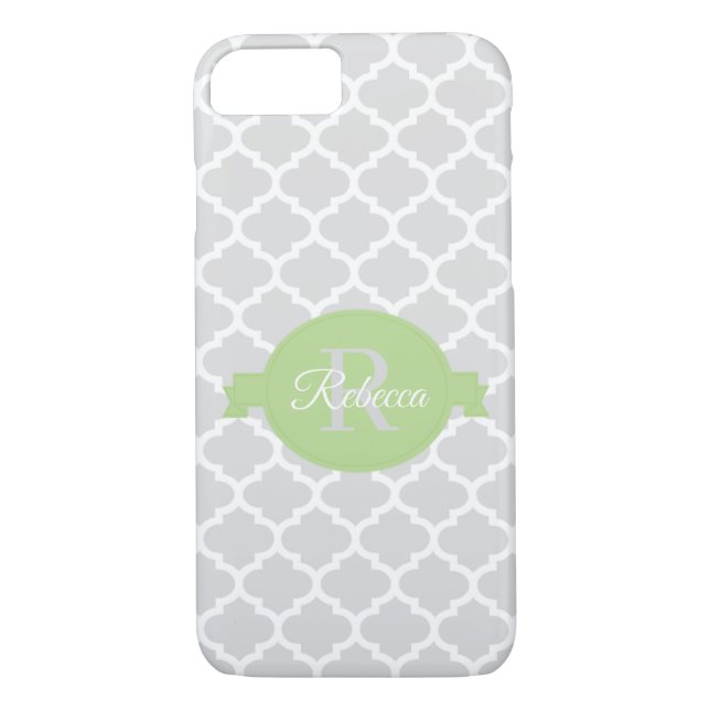 Green Quatrefoil Personalised Case-Mate iPhone Case (Back)
