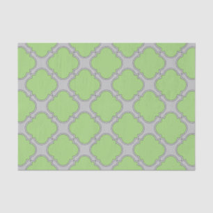 Green Quatrefoil Tissue Paper